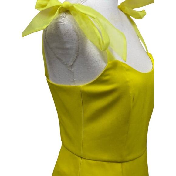 Adelyn Rae Gia Ribbon Strap dress, small, yellow, NWT, bright, summer party - Picture 4 of 7
